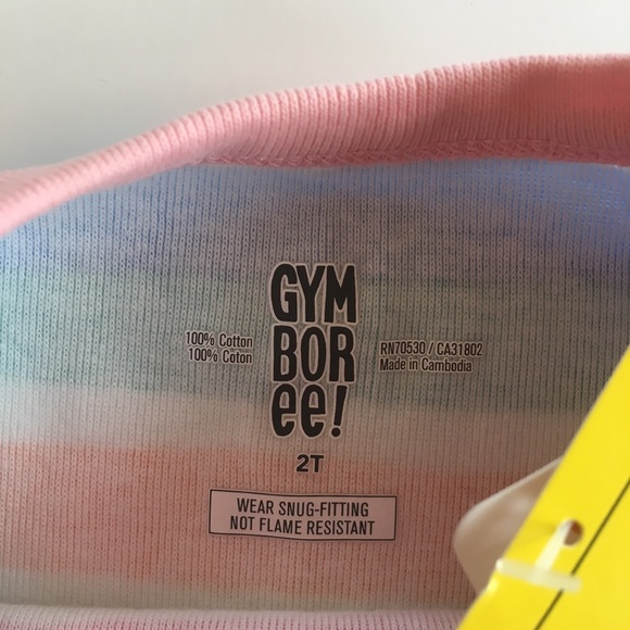 Gymboree Rainbow Stripe Pajamas 100% Cotton 2T - Picture 2 of 7